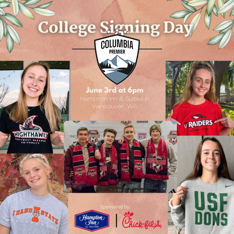 College Signing Day Columbia Premier Soccer Club